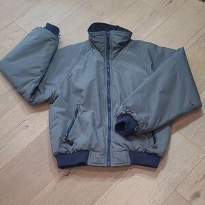 Vintage WearGuard Utility Jacket Men's sz M Grey Nylon Fleece Lined Coat